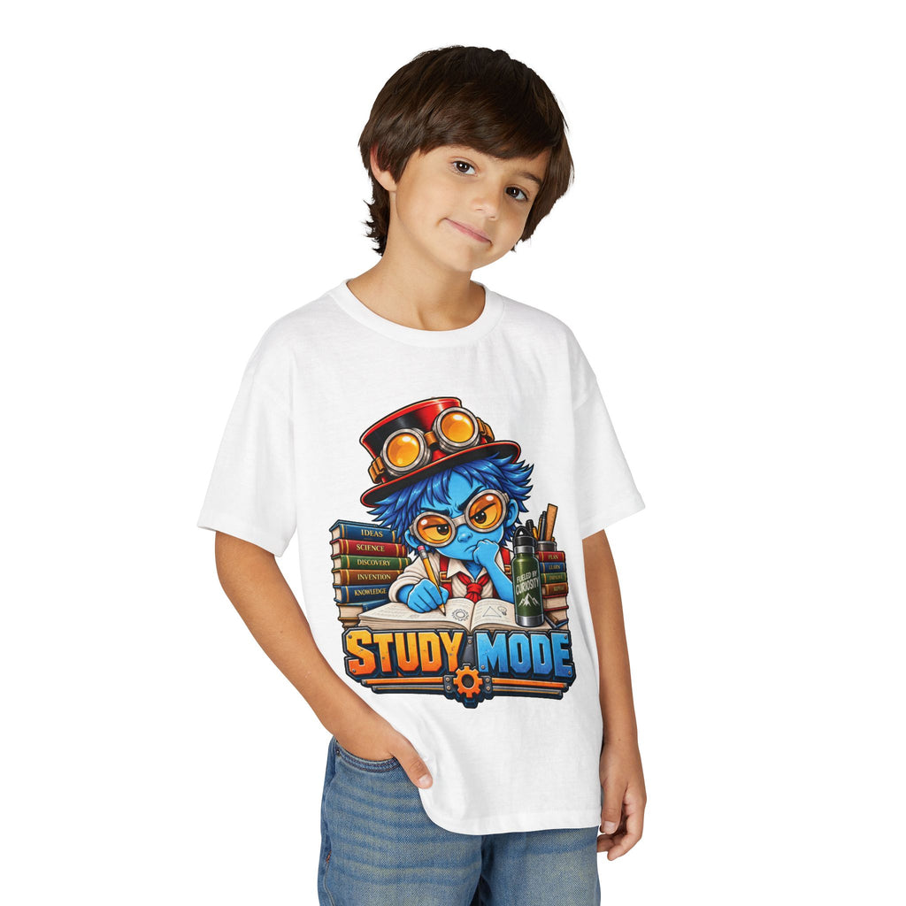 Youth "Study Mode" T-Shirt — Cute Steampunk Student Graphic Tee