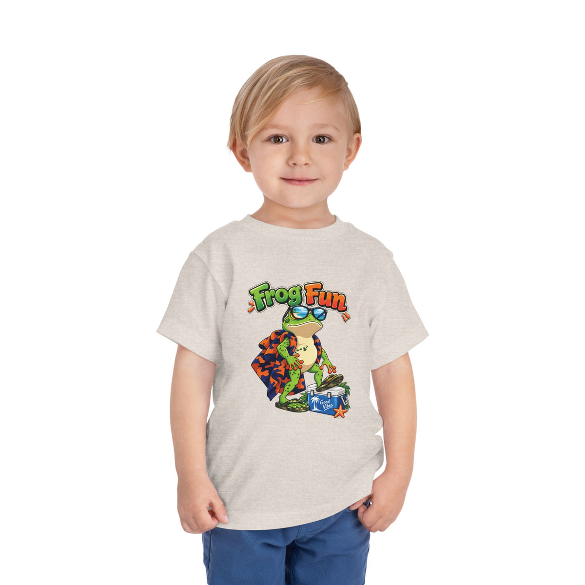 Toddler Tee - 'Frog Fun' Cute Vacation Frog Beach Shirt for Kids