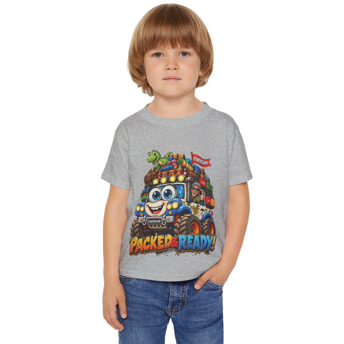 Packed & Ready! Toddler Adventure T-Shirt – Cute Off-Road Truck & Dinosaur Tee