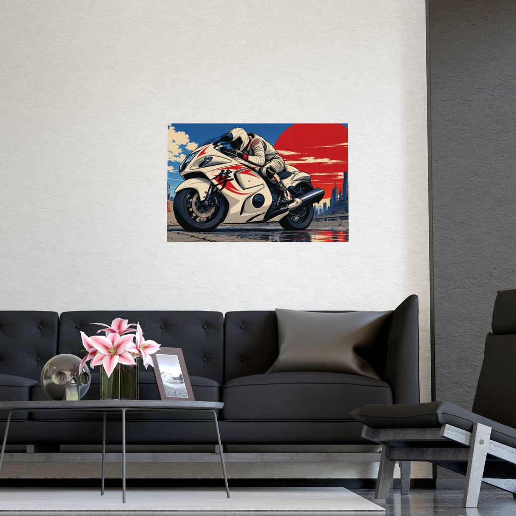 Red Sun Velocity — Japanese Superbike Racing Art