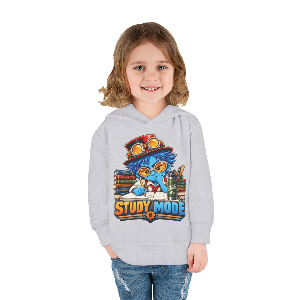 Toddler Hoodie - 'Study Mode' Cute Steampunk Student Graphic Pullover