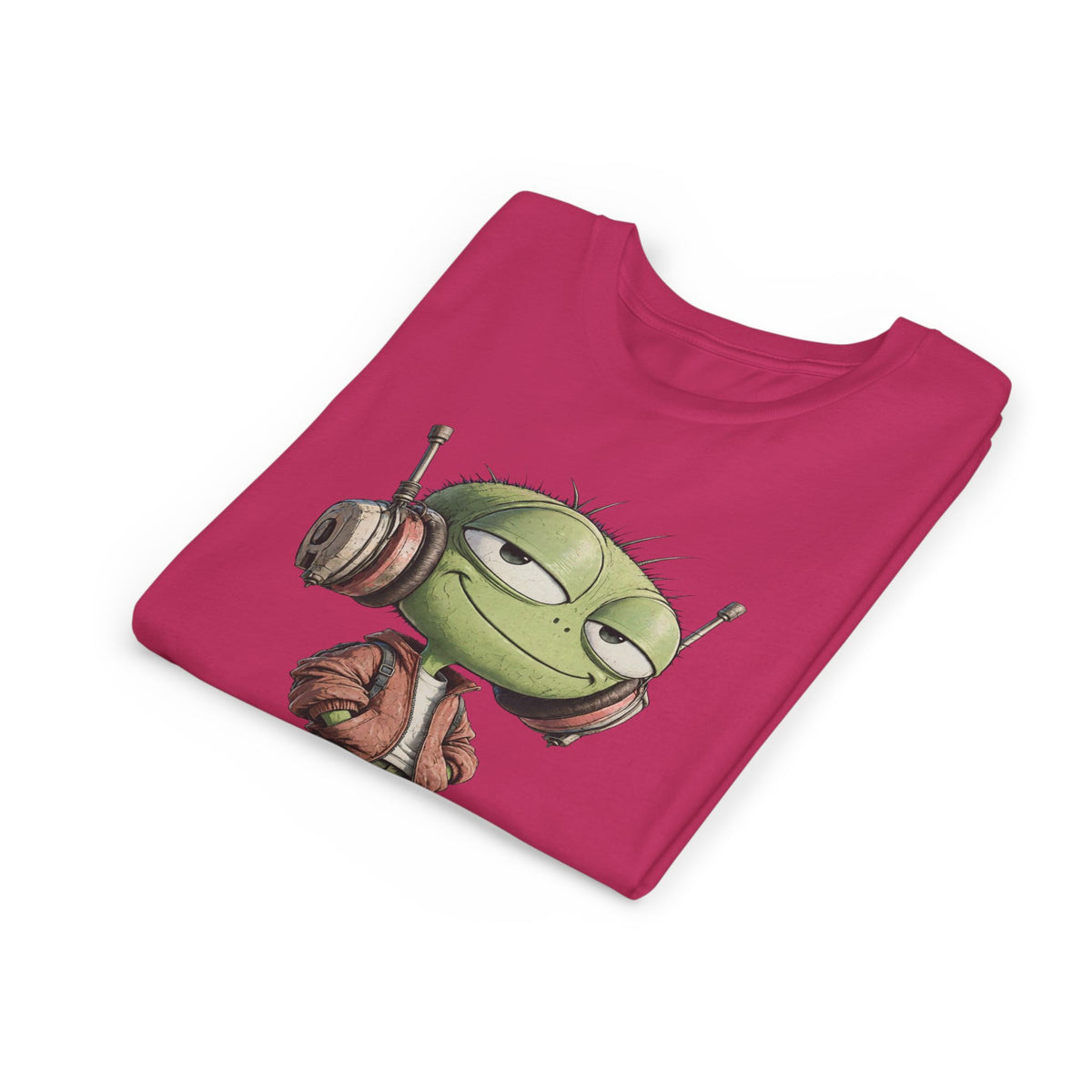 Youth Tee — Cool Green Dude with Headphones Graphic