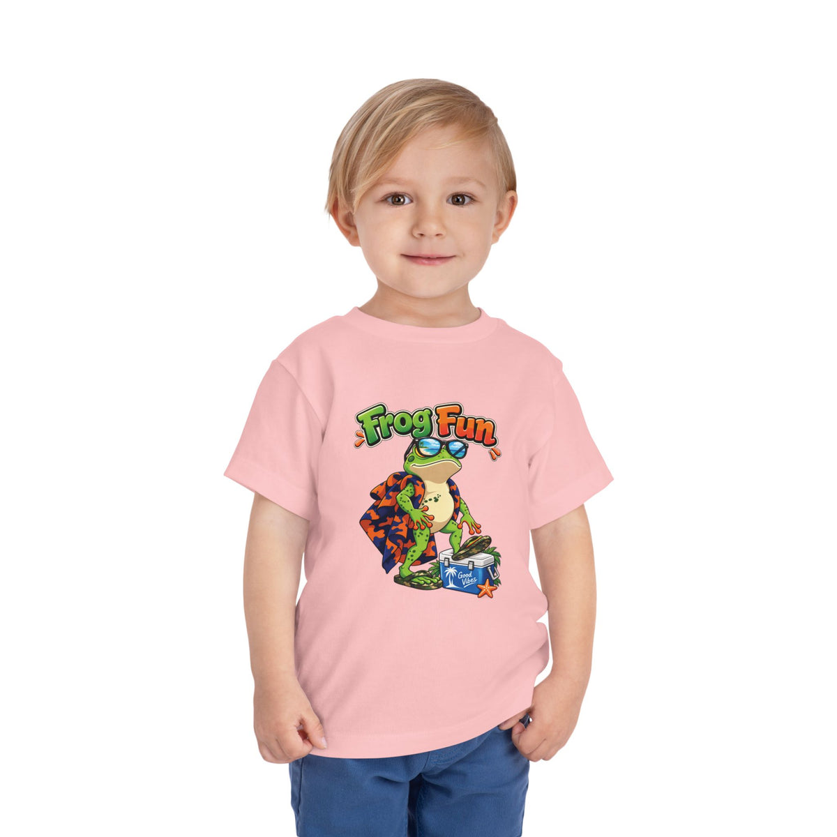Toddler Tee - 'Frog Fun' Cute Vacation Frog Beach Shirt for Kids