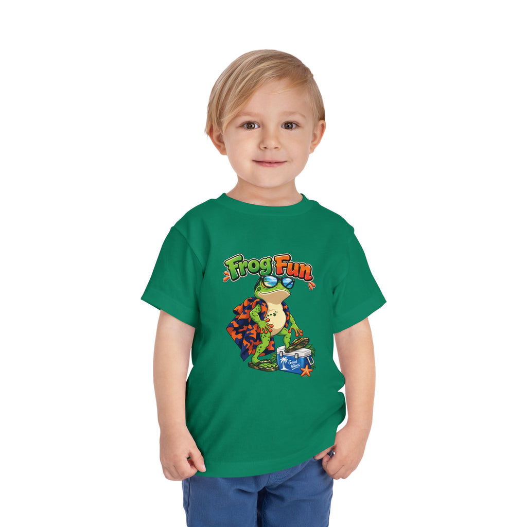 Toddler Tee - 'Frog Fun' Cute Vacation Frog Beach Shirt for Kids