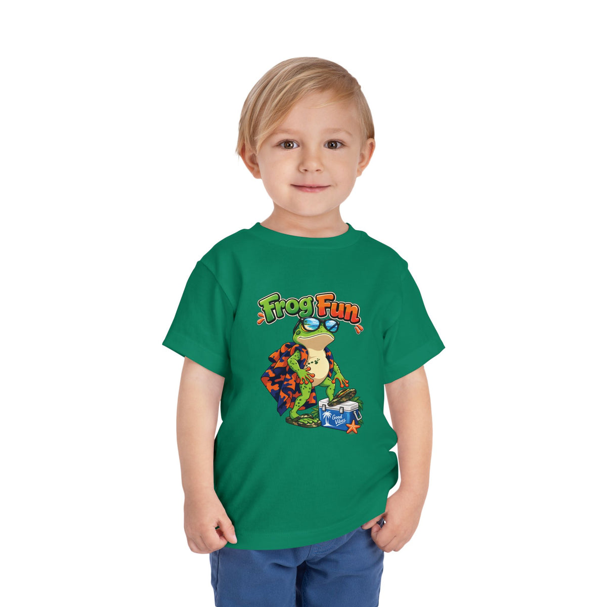 Toddler Tee - 'Frog Fun' Cute Vacation Frog Beach Shirt for Kids