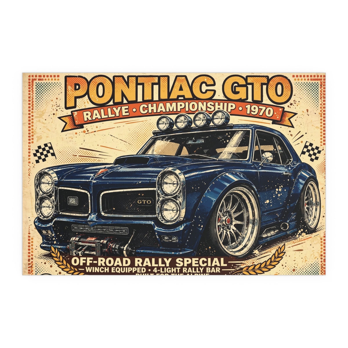 Pontiac GTO Rally Car Poster | Silk Poster