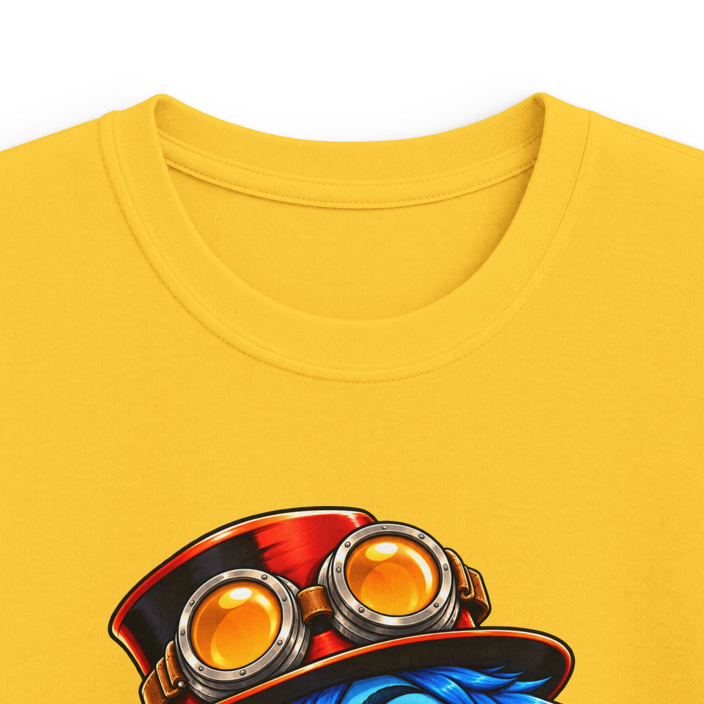 Kids Tee — "Stay Curious" Steampunk Explorer Graphic