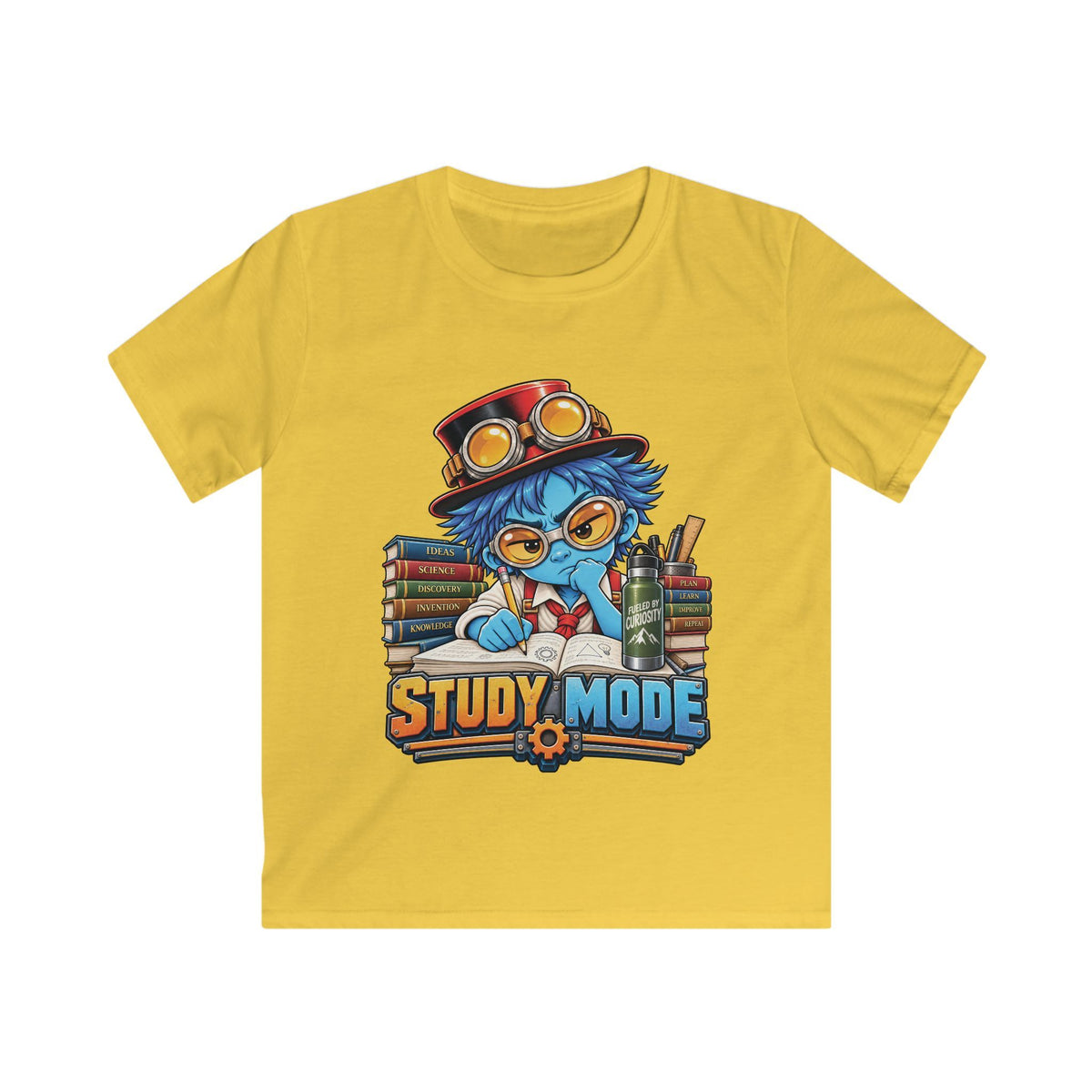 Kids "Study Mode" Tee – Cute Scholarly Steampunk Student Graphic Shirt