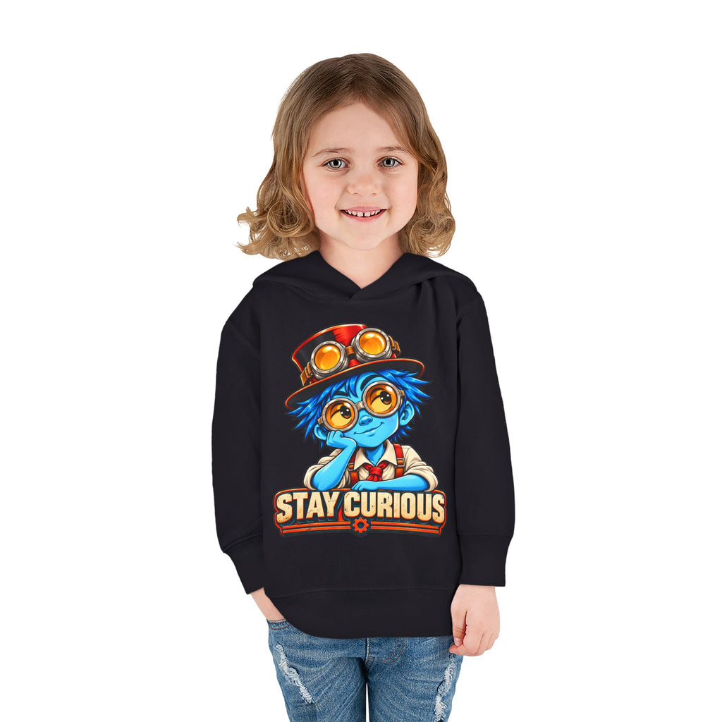 Toddler Hoodie — "Stay Curious" Blue Explorer Pullover