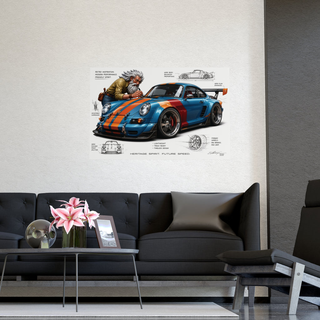 Heritage Spirit: Retro Widebody Performance Coupe Automotive Concept Art
