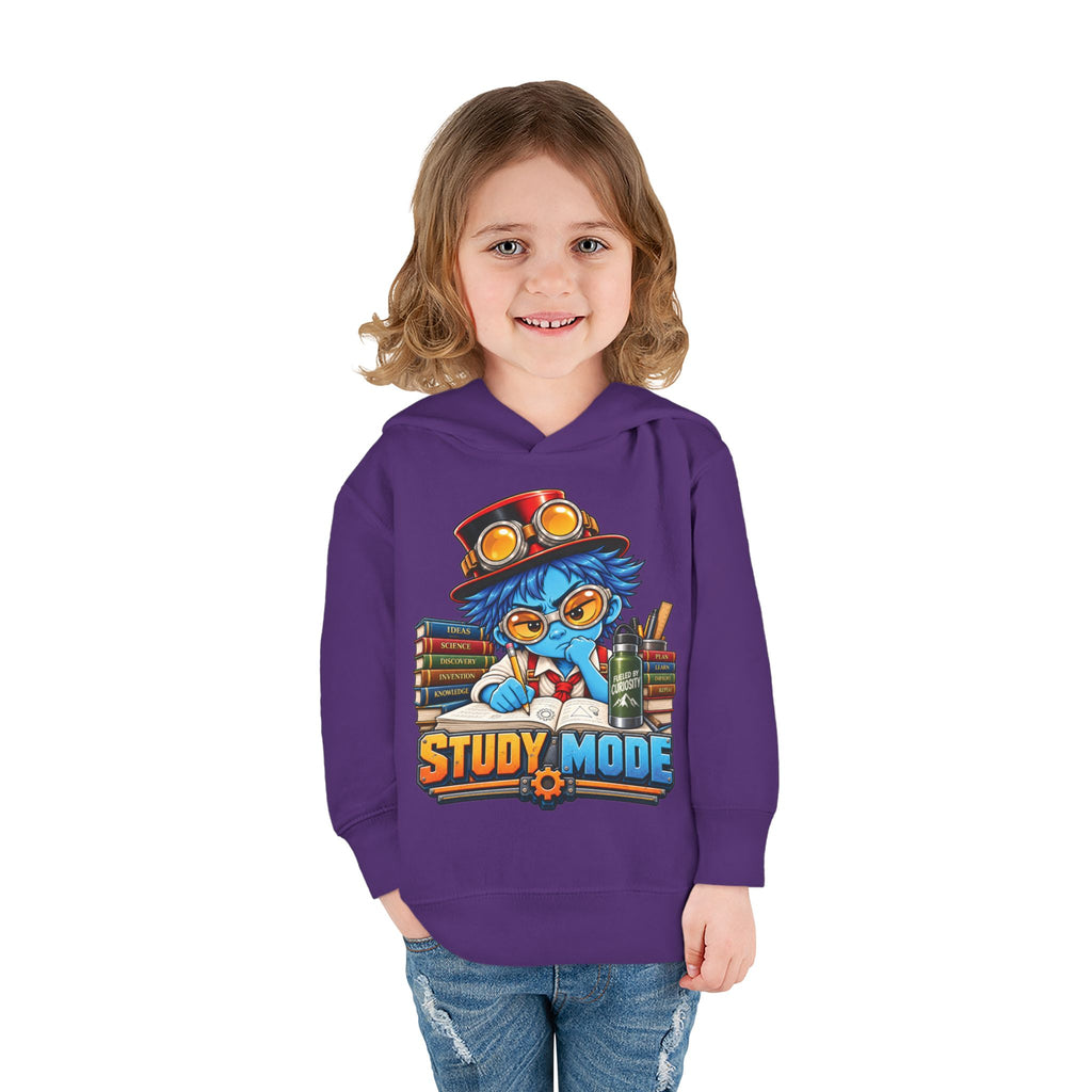 Toddler Hoodie - 'Study Mode' Cute Steampunk Student Graphic Pullover