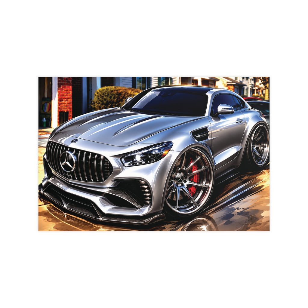 Silver Mercedes-AMG GT Street Performance Coupe | Premium Automotive Art
