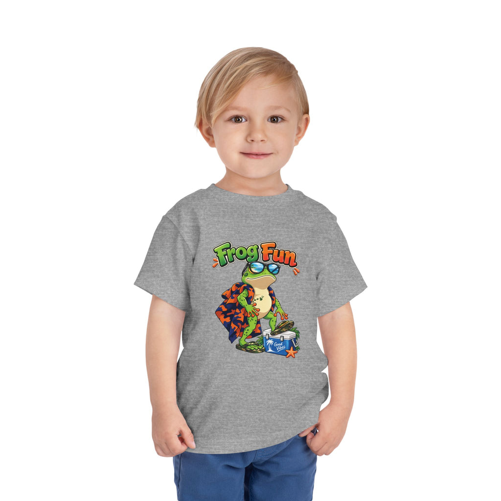 Toddler Tee - 'Frog Fun' Cute Vacation Frog Beach Shirt for Kids