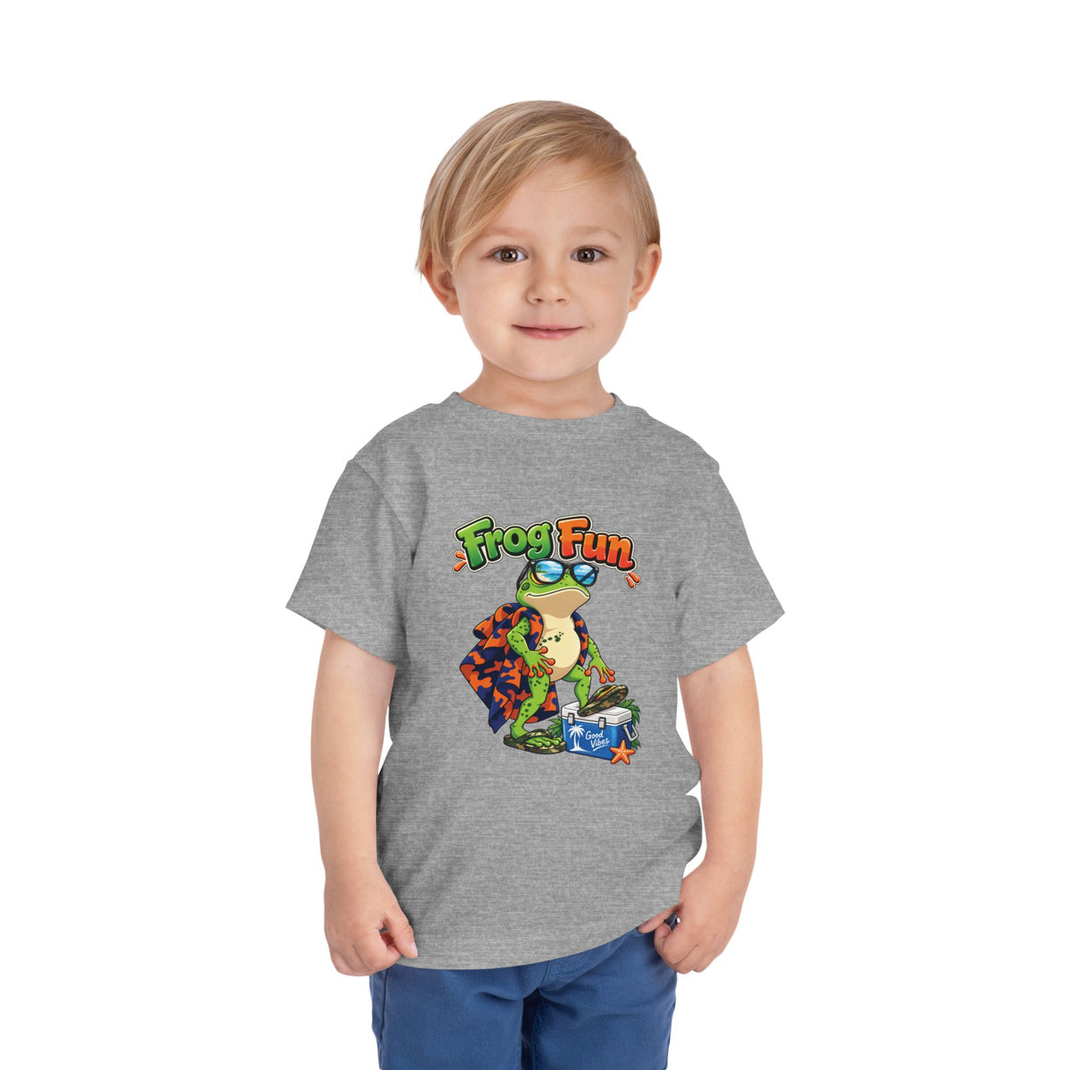 Toddler Tee - 'Frog Fun' Cute Vacation Frog Beach Shirt for Kids