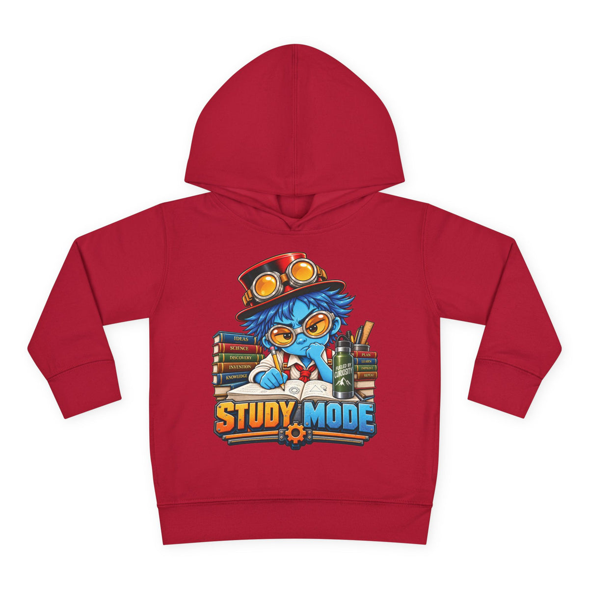 Toddler Hoodie - 'Study Mode' Cute Steampunk Student Graphic Pullover