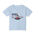 Toddler T‑Shirt — Vintage Jet Fighter Graphic (Patriotic Red, White & Blue)
