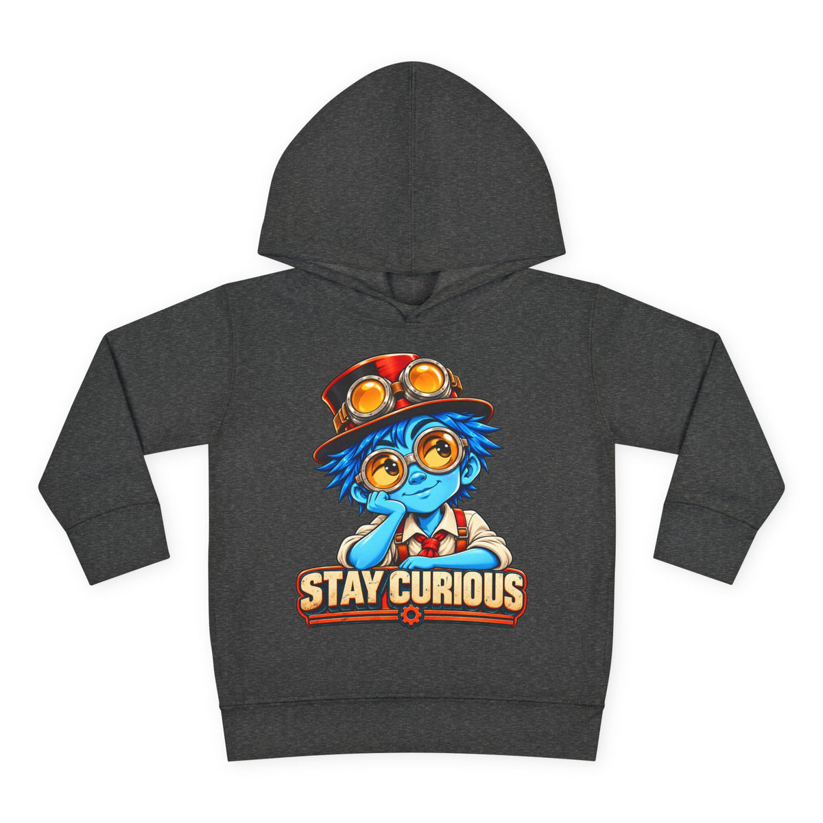 Toddler Hoodie — "Stay Curious" Blue Explorer Pullover