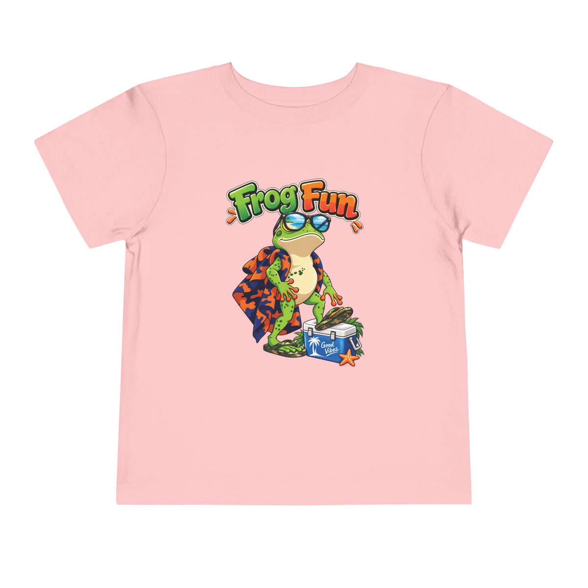 Toddler Tee - 'Frog Fun' Cute Vacation Frog Beach Shirt for Kids