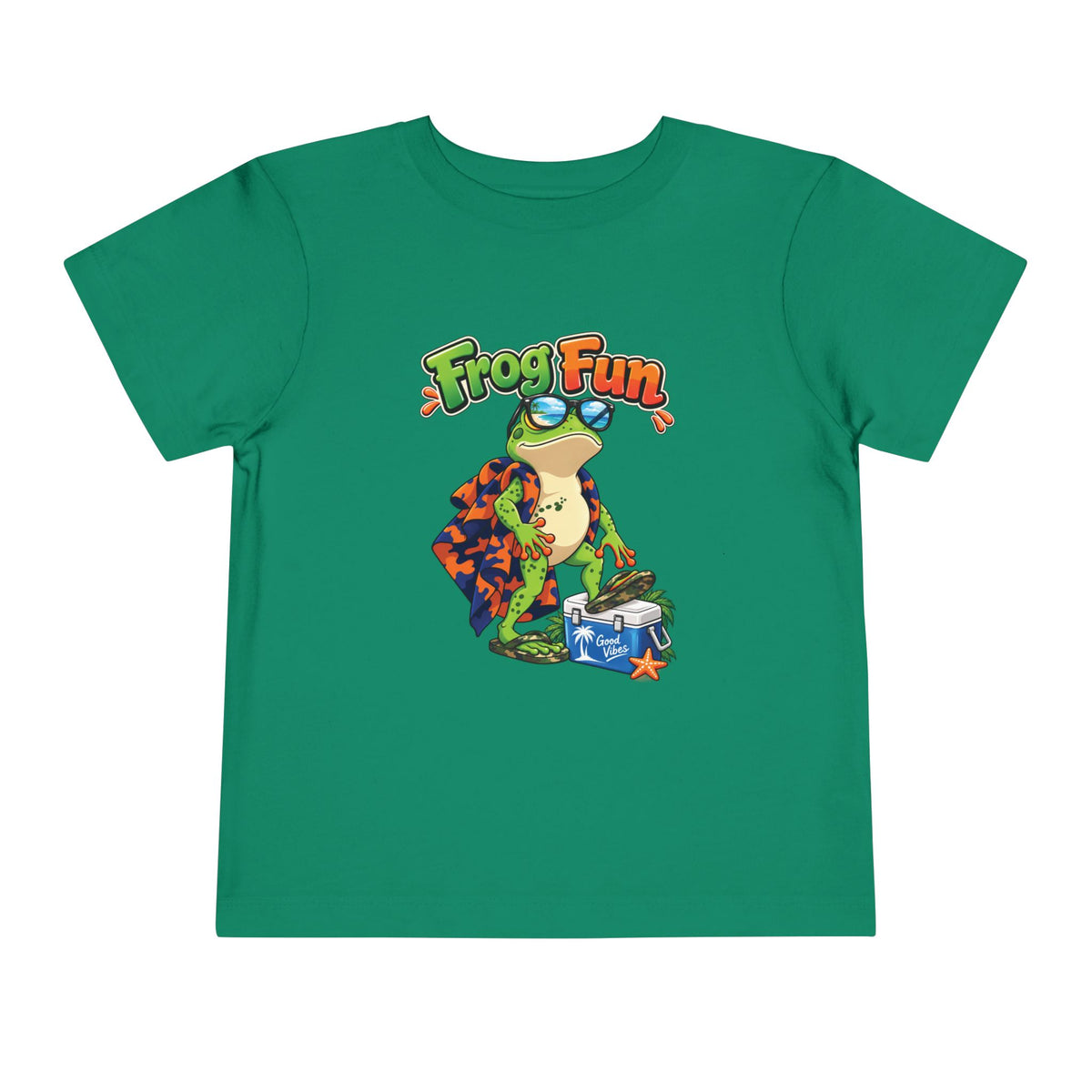 Toddler Tee - 'Frog Fun' Cute Vacation Frog Beach Shirt for Kids