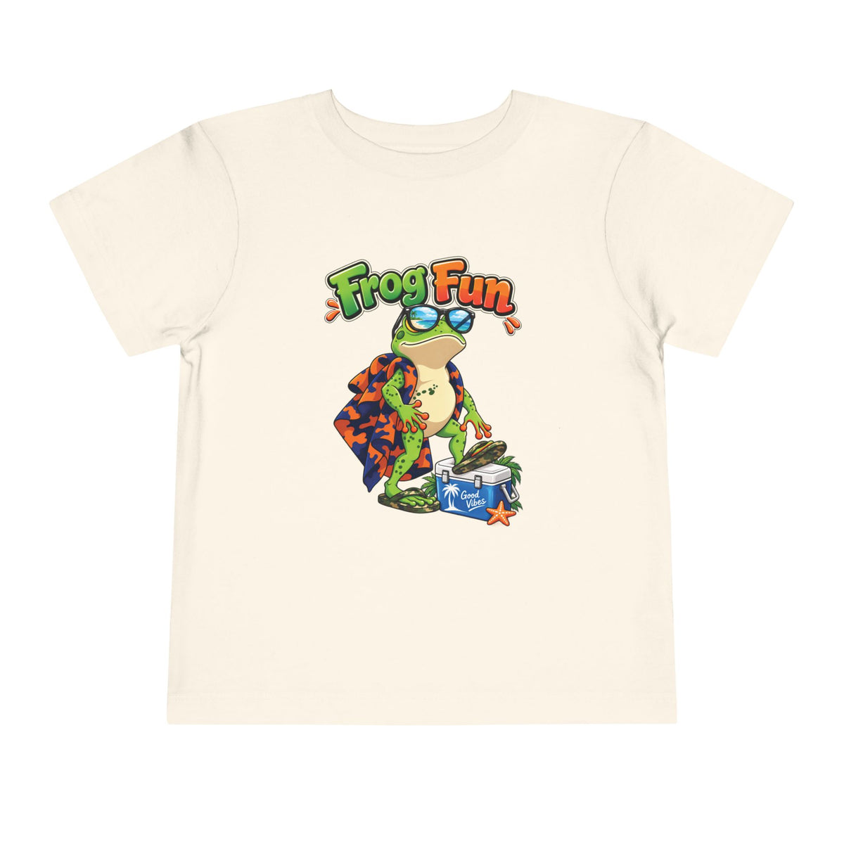 Toddler Tee - 'Frog Fun' Cute Vacation Frog Beach Shirt for Kids
