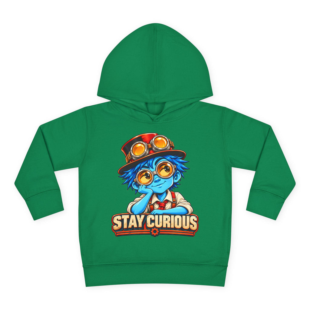 Toddler Hoodie — "Stay Curious" Blue Explorer Pullover