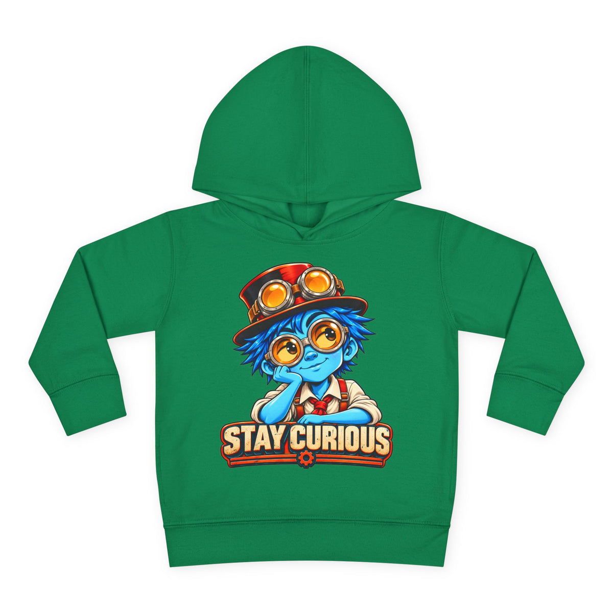 Toddler Hoodie — "Stay Curious" Blue Explorer Pullover