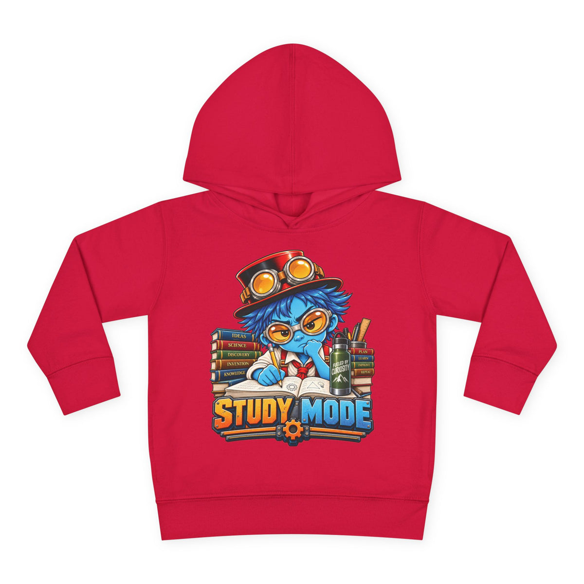 Toddler Hoodie - 'Study Mode' Cute Steampunk Student Graphic Pullover