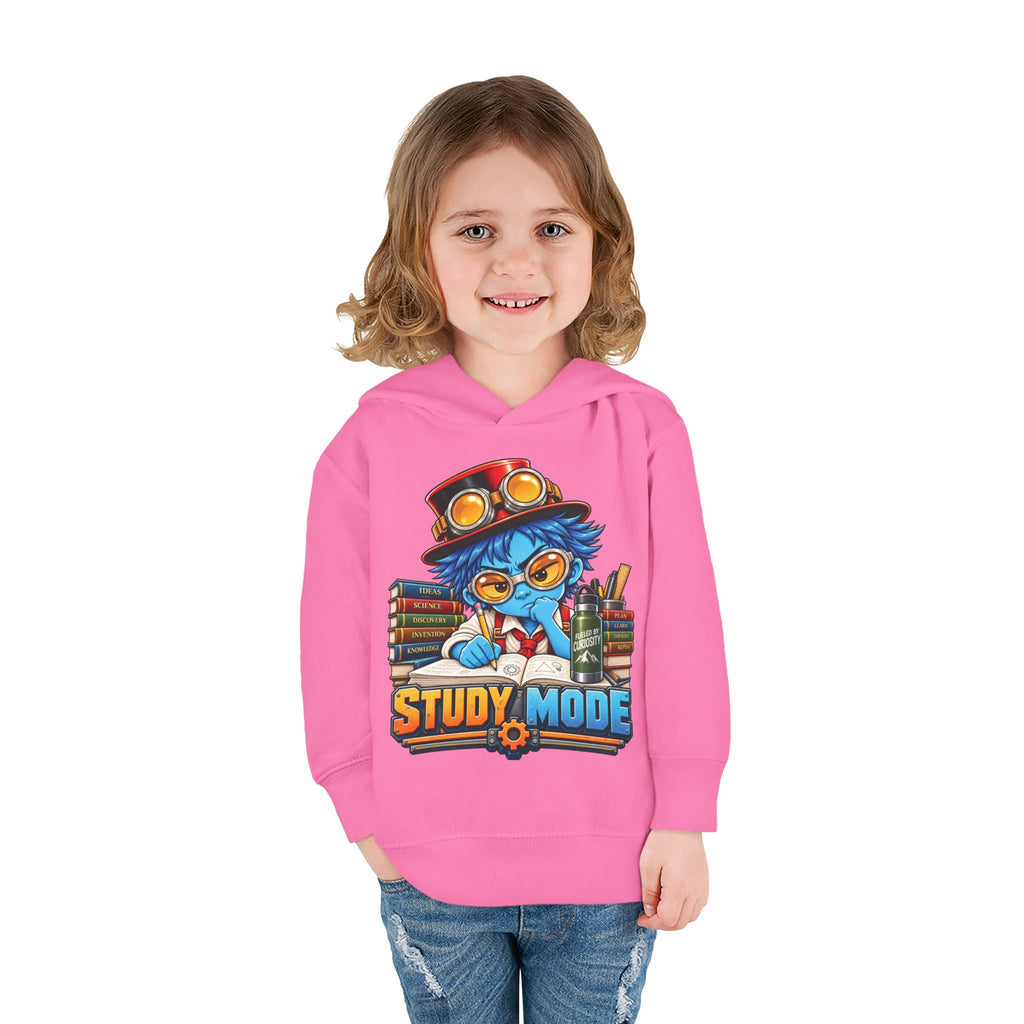 Toddler Hoodie - 'Study Mode' Cute Steampunk Student Graphic Pullover