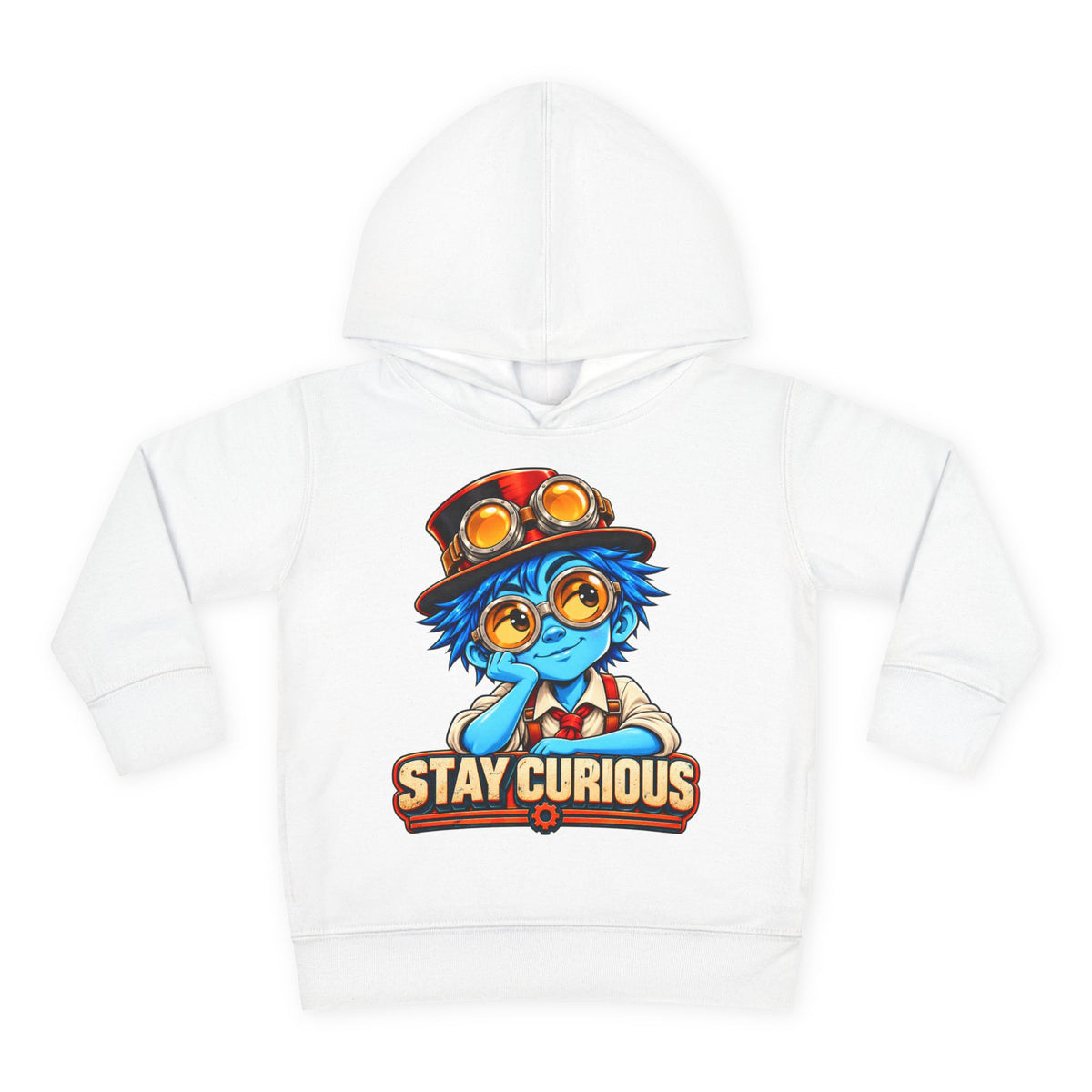 Toddler Hoodie — "Stay Curious" Blue Explorer Pullover