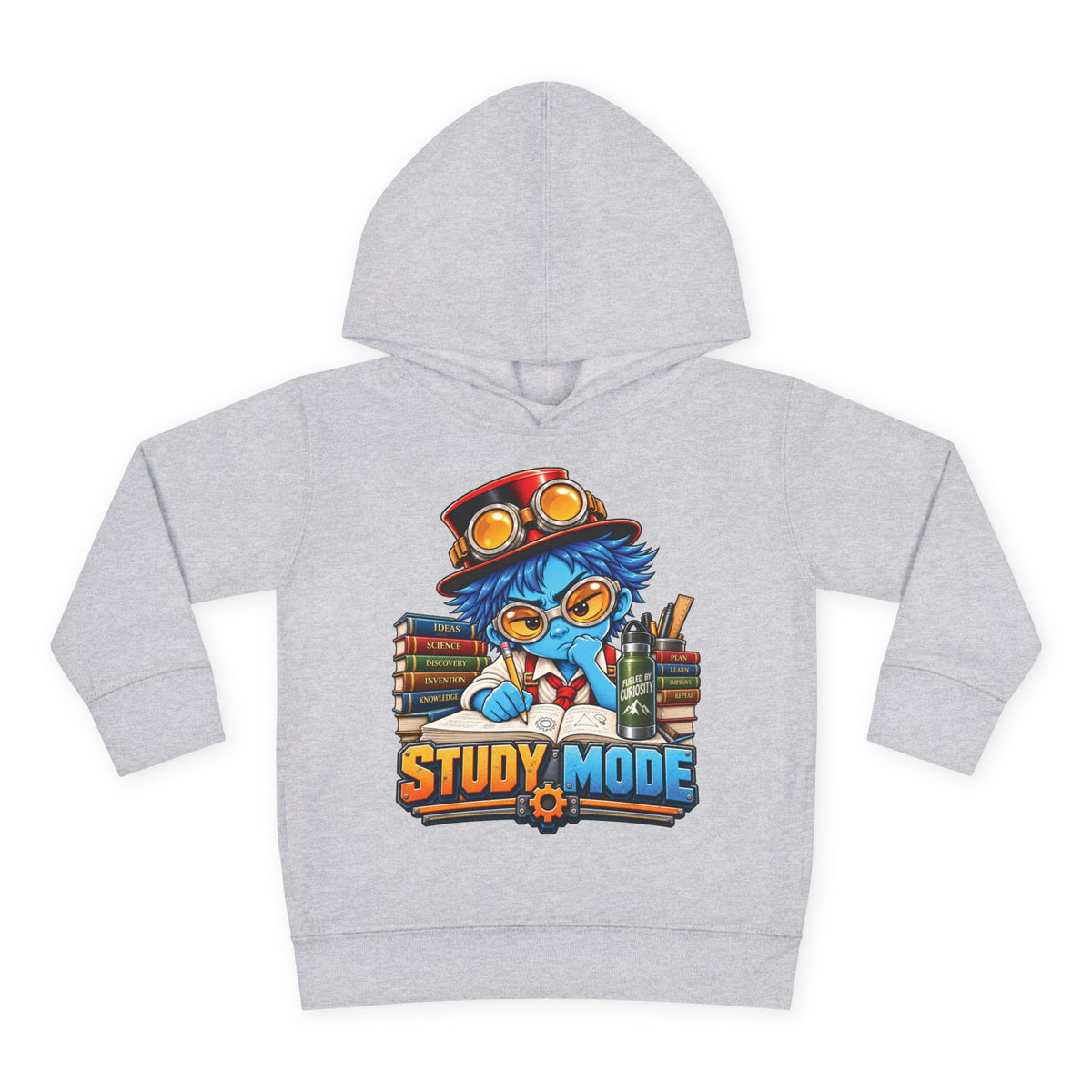 Toddler Hoodie - 'Study Mode' Cute Steampunk Student Graphic Pullover
