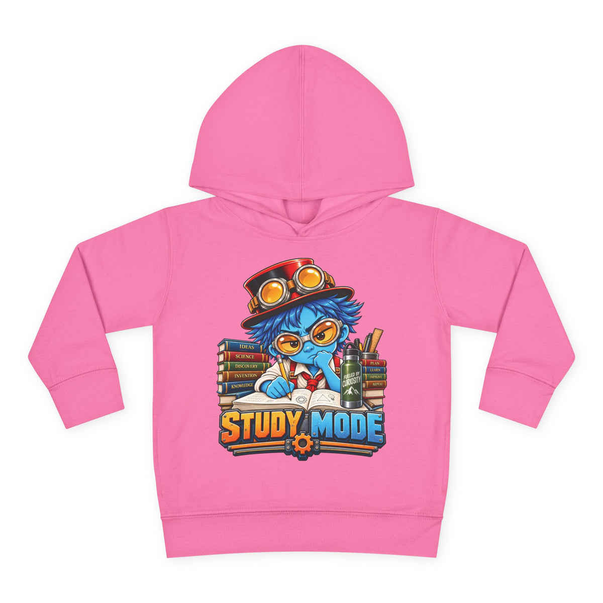 Toddler Hoodie - 'Study Mode' Cute Steampunk Student Graphic Pullover