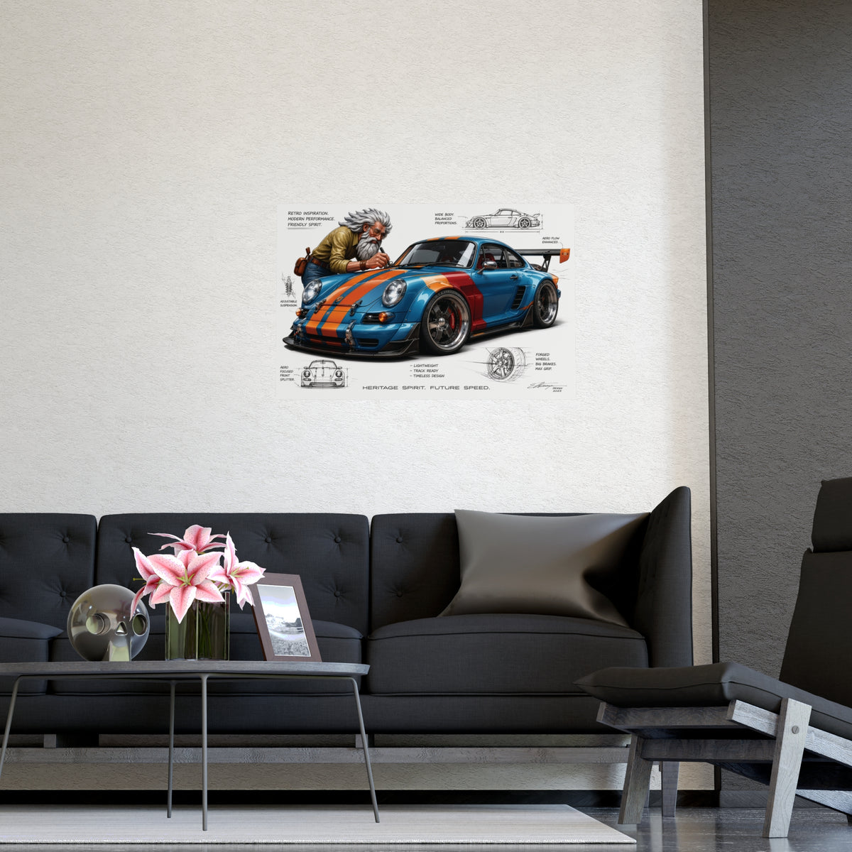 Heritage Spirit: Retro Widebody Performance Coupe Automotive Concept Art