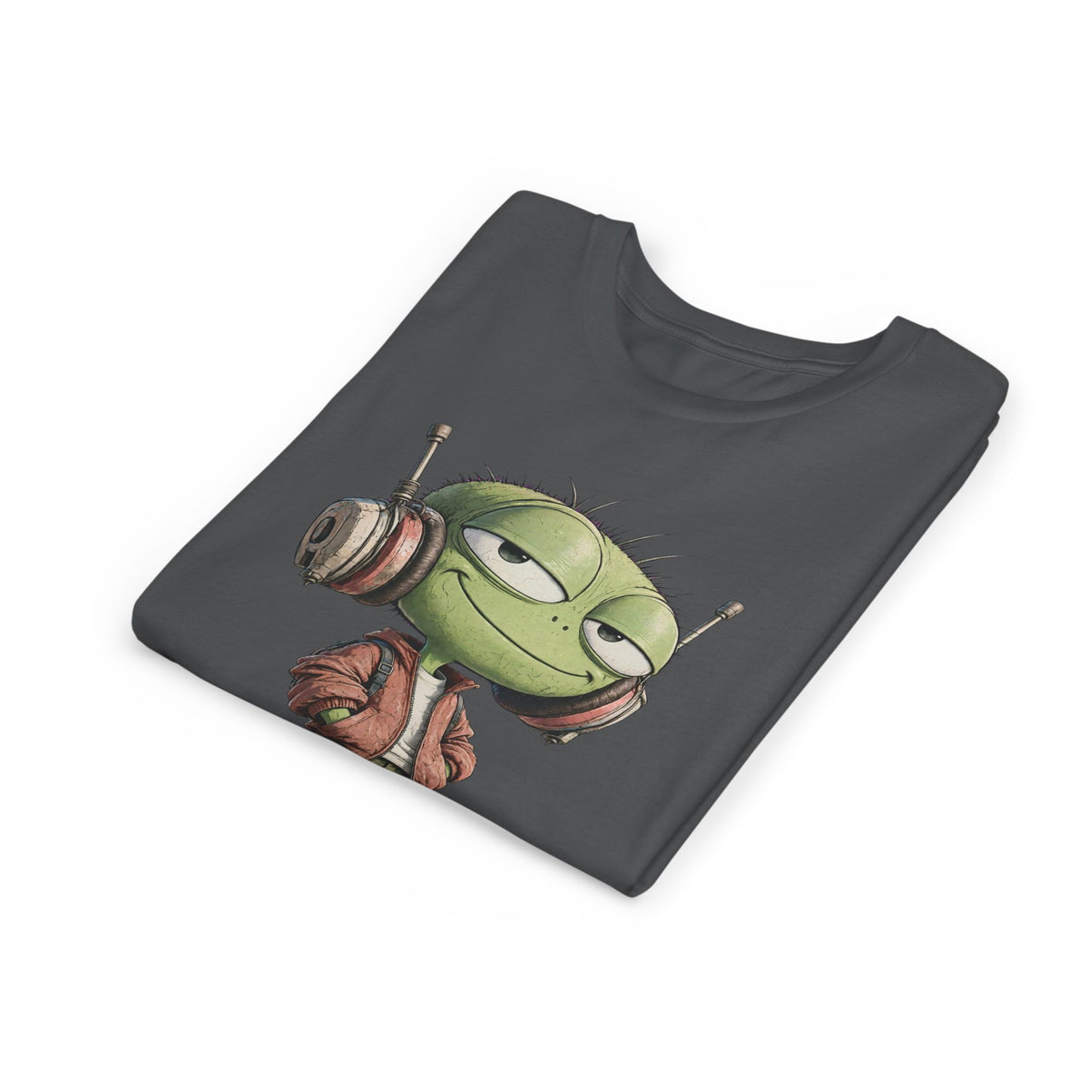 Youth Tee — Cool Green Dude with Headphones Graphic
