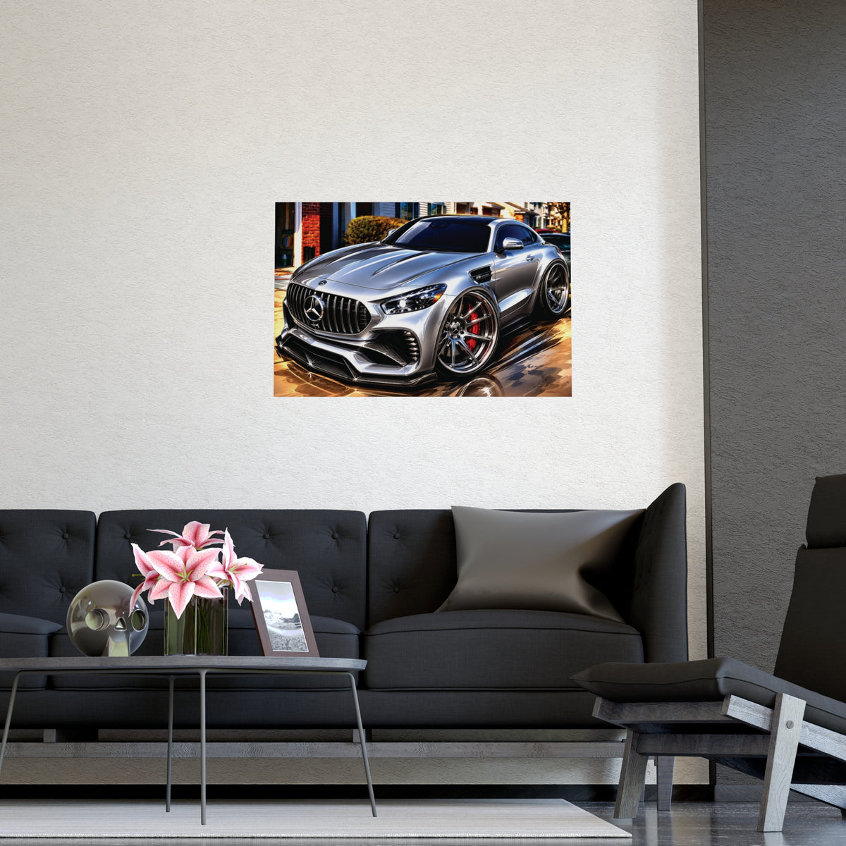Silver Mercedes-AMG GT Street Performance Coupe | Premium Automotive Art