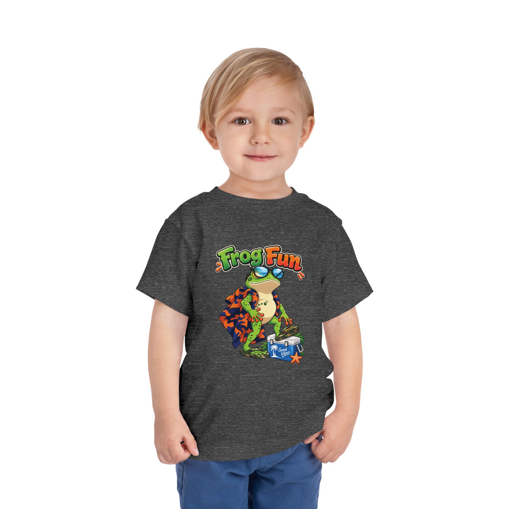 Toddler Tee - 'Frog Fun' Cute Vacation Frog Beach Shirt for Kids
