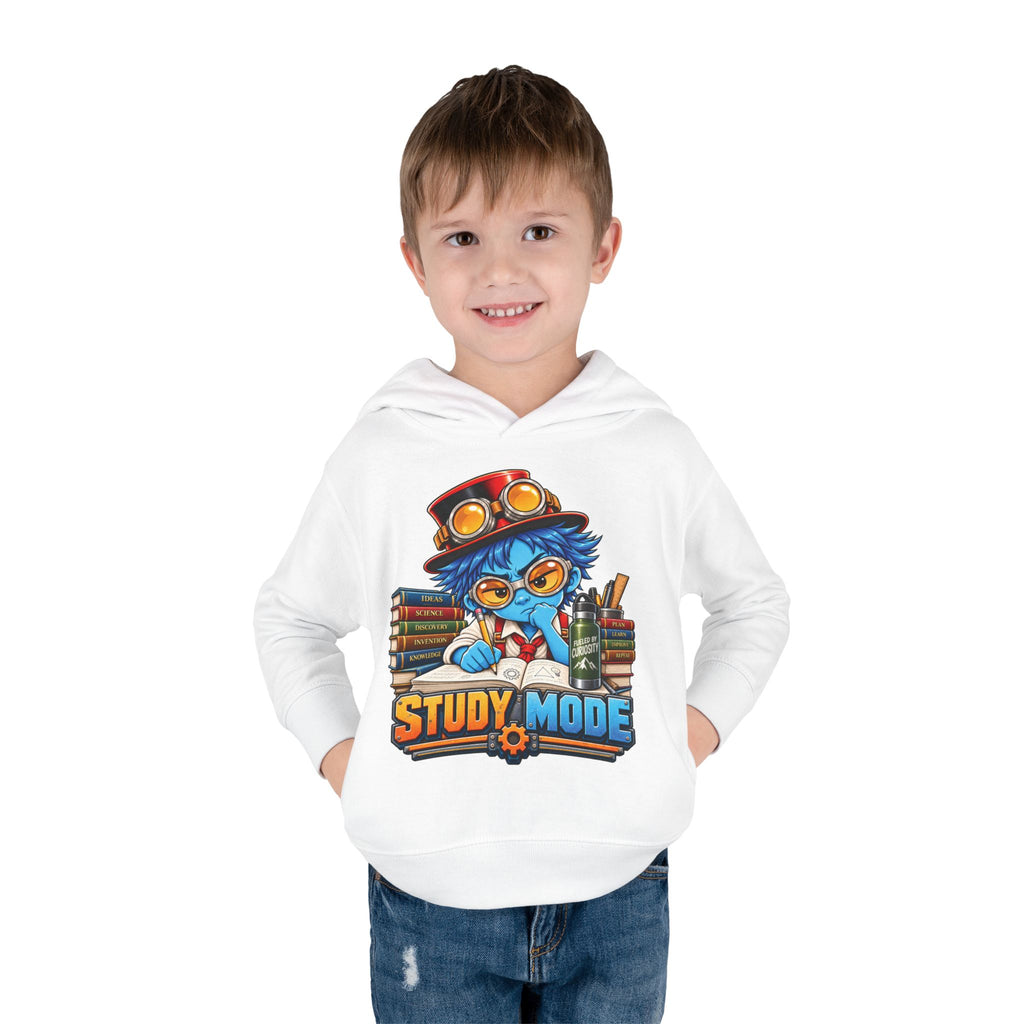 Toddler Hoodie - 'Study Mode' Cute Steampunk Student Graphic Pullover