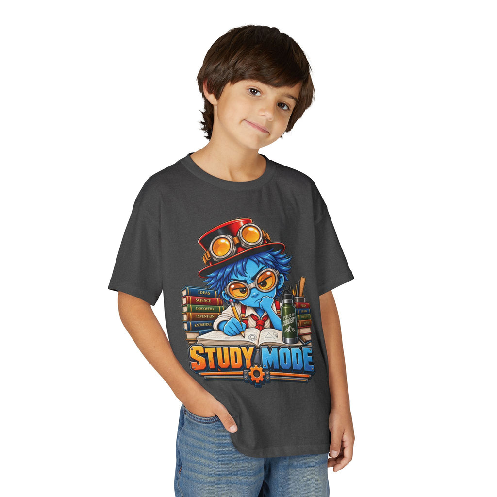 Youth "Study Mode" T-Shirt — Cute Steampunk Student Graphic Tee