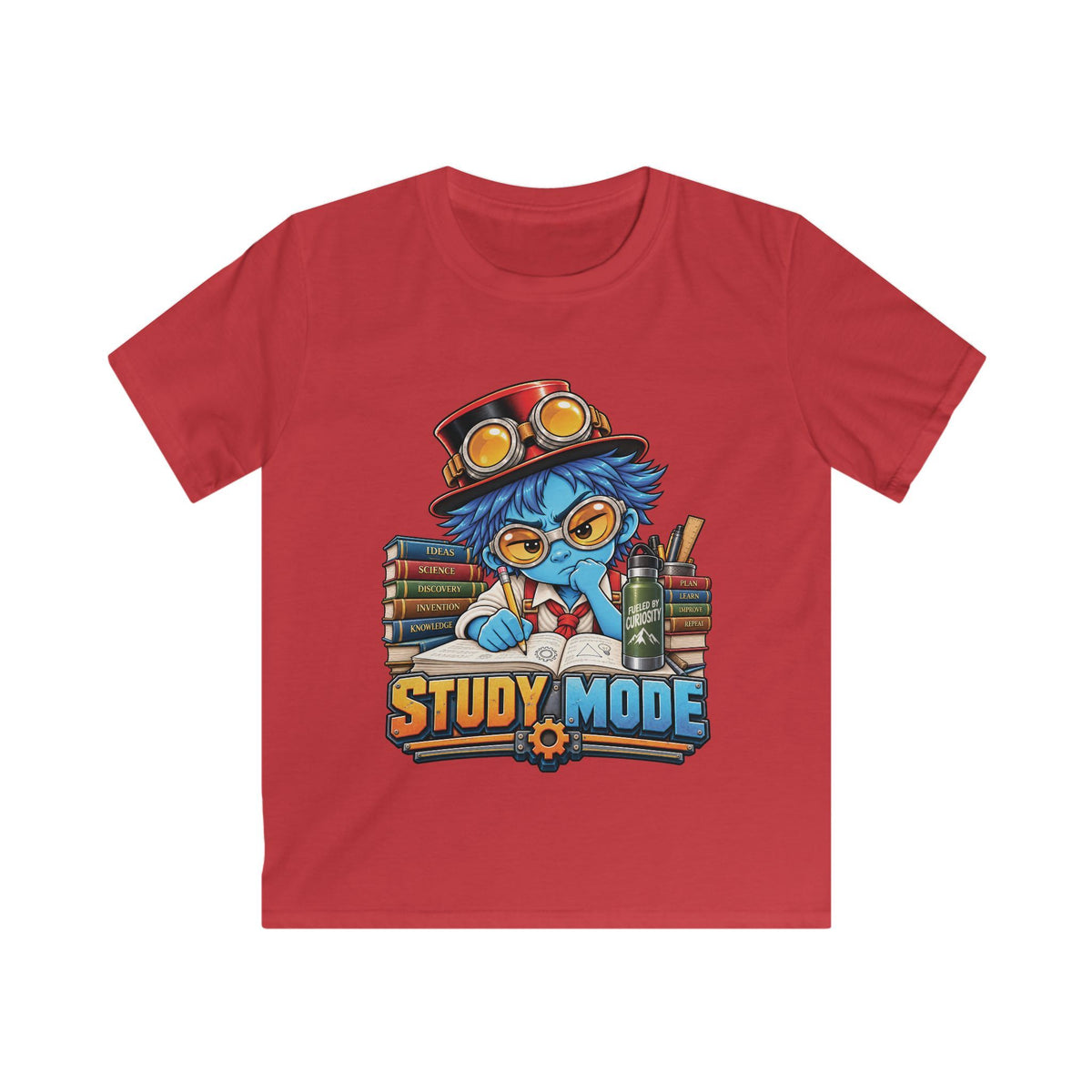 Kids "Study Mode" Tee – Cute Scholarly Steampunk Student Graphic Shirt