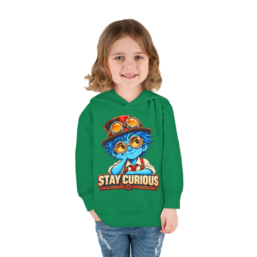 Toddler Hoodie — "Stay Curious" Blue Explorer Pullover