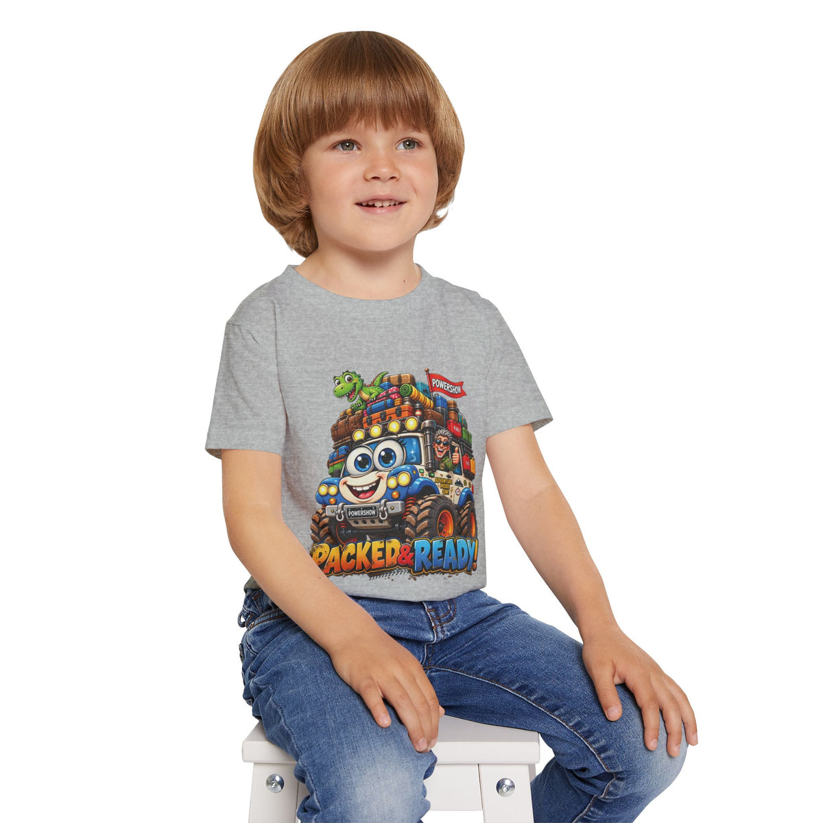 Packed & Ready! Toddler Adventure T-Shirt – Cute Off-Road Truck & Dinosaur Tee