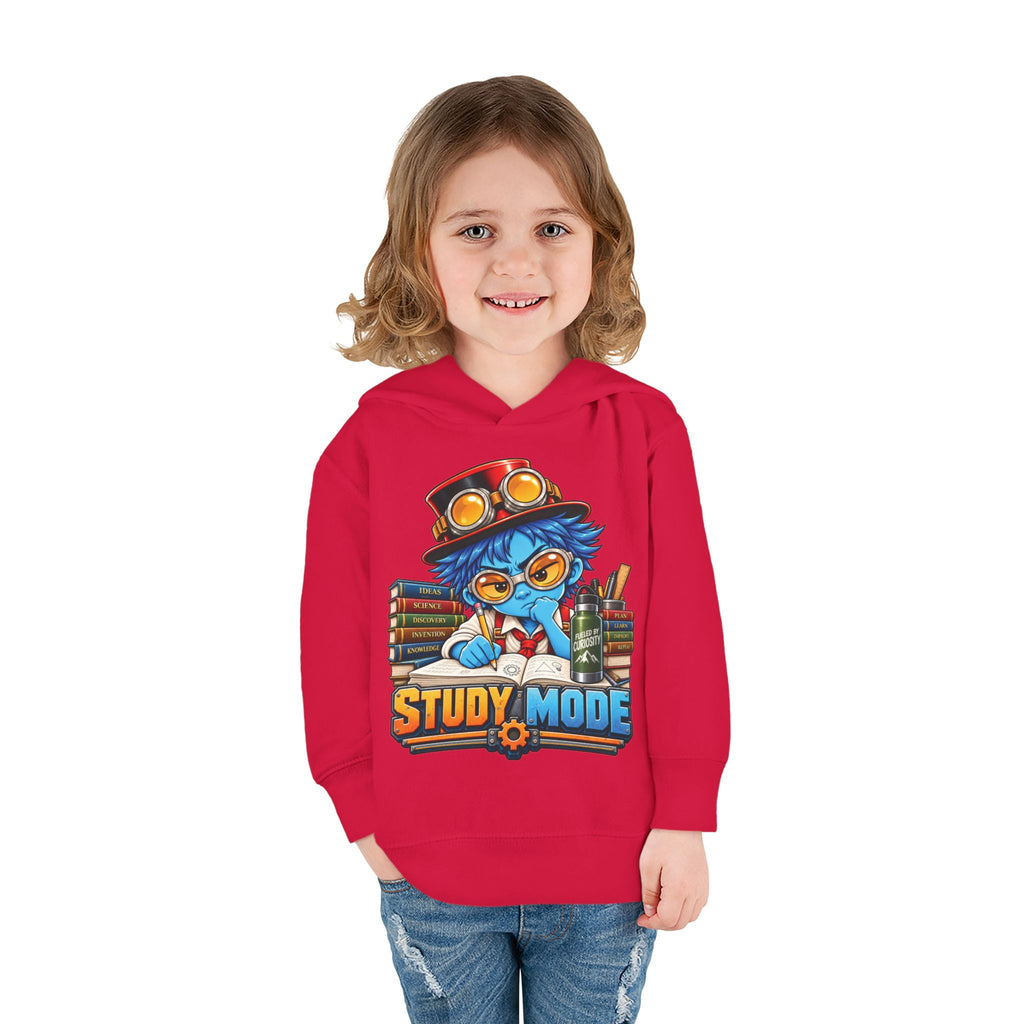 Toddler Hoodie - 'Study Mode' Cute Steampunk Student Graphic Pullover