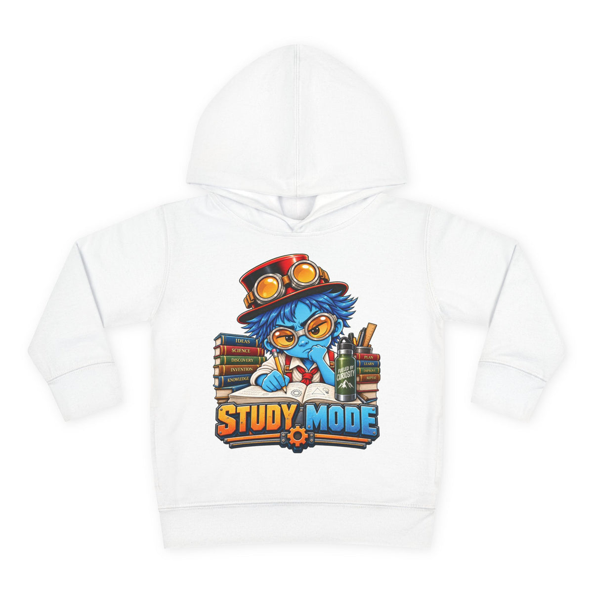 Toddler Hoodie - 'Study Mode' Cute Steampunk Student Graphic Pullover