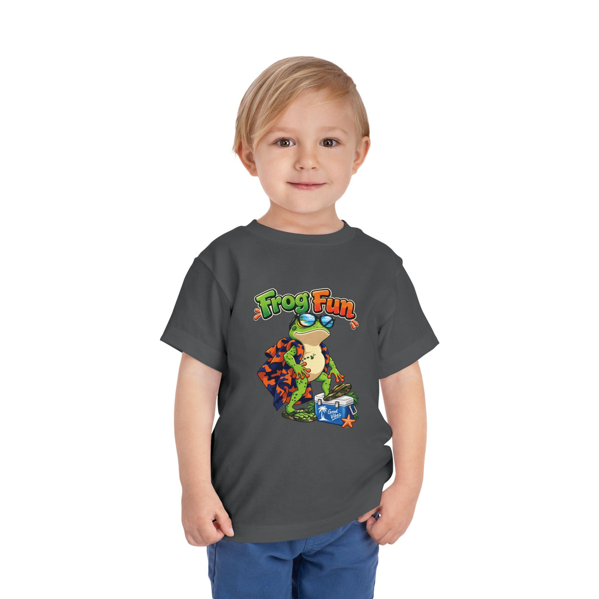 Toddler Tee - 'Frog Fun' Cute Vacation Frog Beach Shirt for Kids