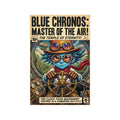Blue Chronos Poster — Vintage Steampunk Comic Art Matte Print
