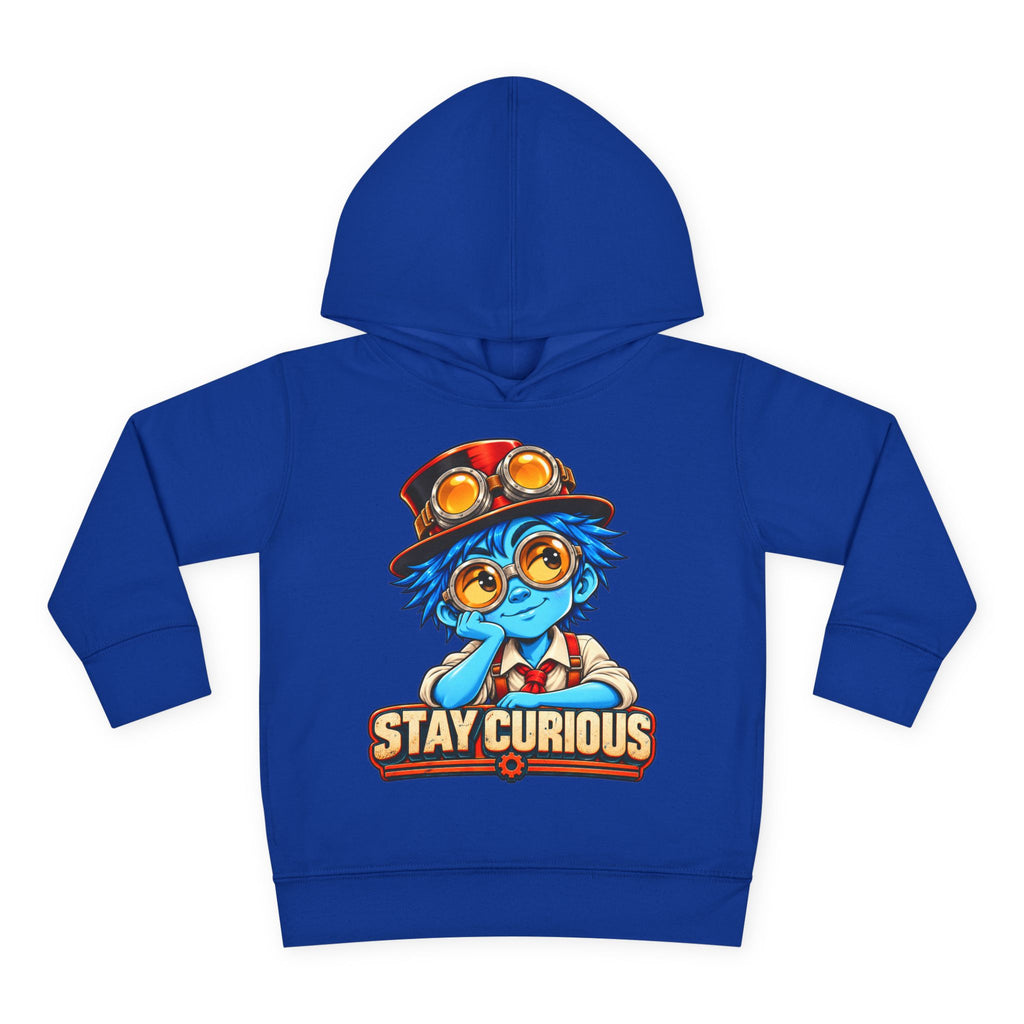 Toddler Hoodie — "Stay Curious" Blue Explorer Pullover