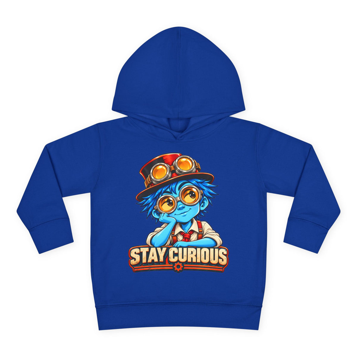 Toddler Hoodie — "Stay Curious" Blue Explorer Pullover