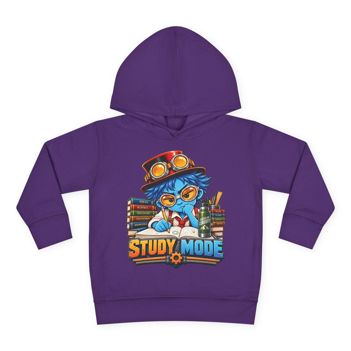 Toddler Hoodie - 'Study Mode' Cute Steampunk Student Graphic Pullover