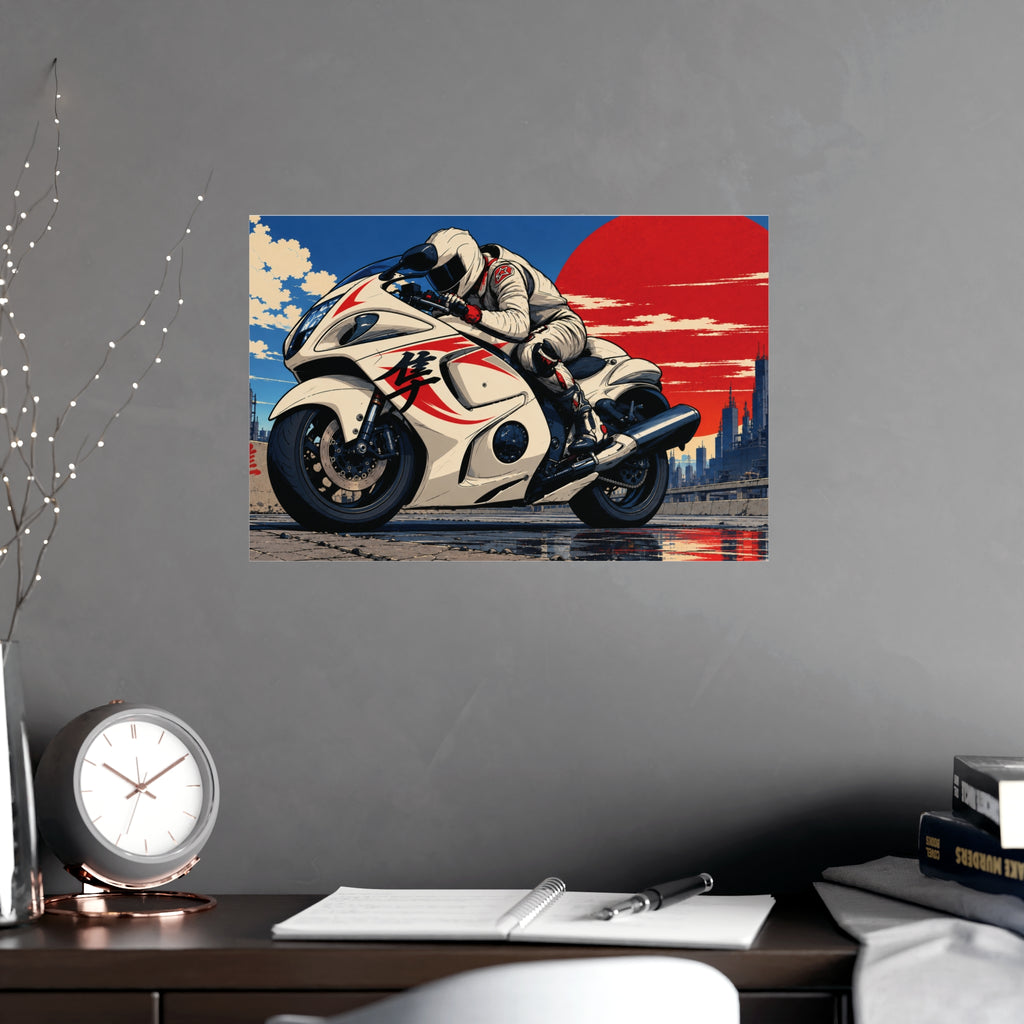 Red Sun Velocity — Japanese Superbike Racing Art