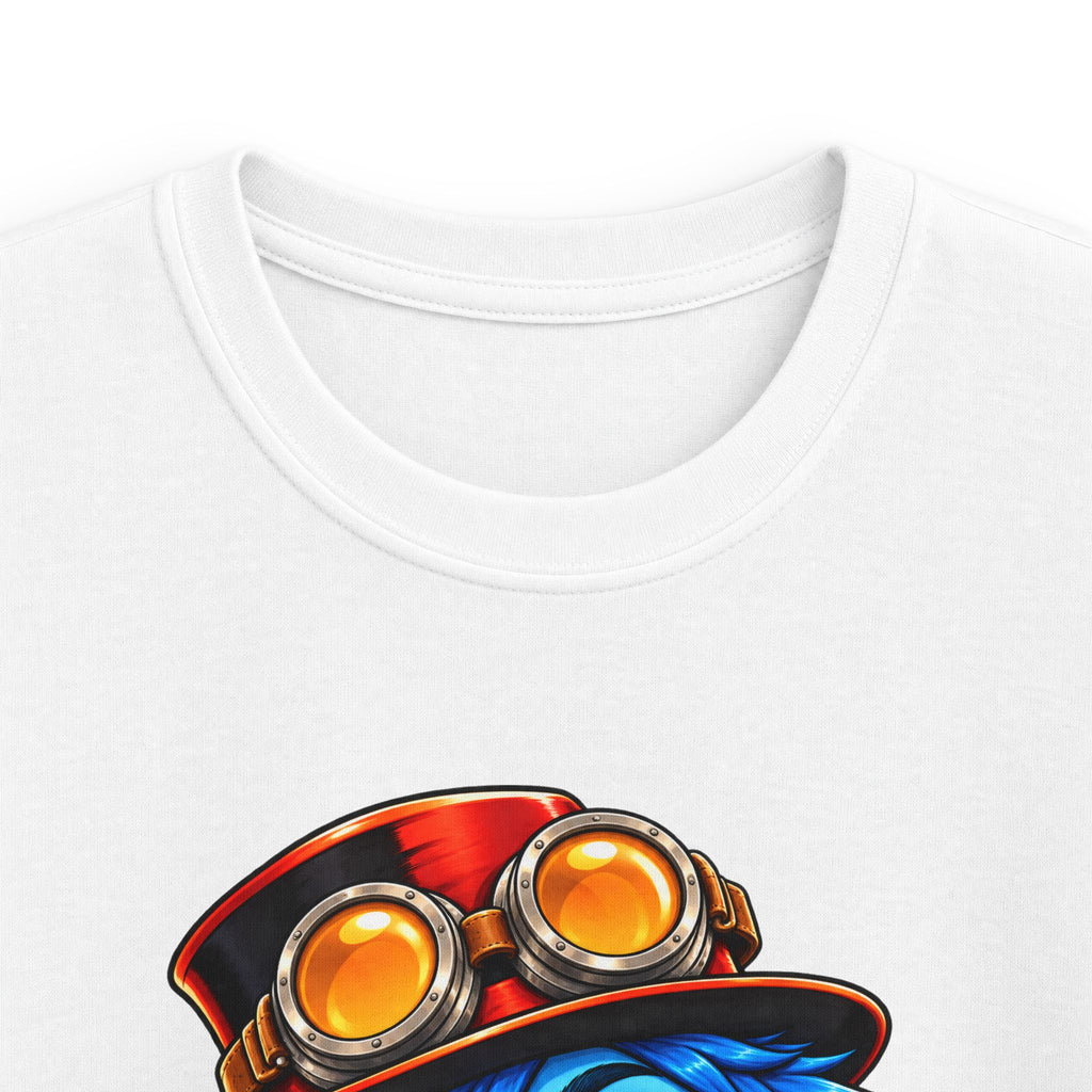 Kids Tee — "Stay Curious" Steampunk Explorer Graphic
