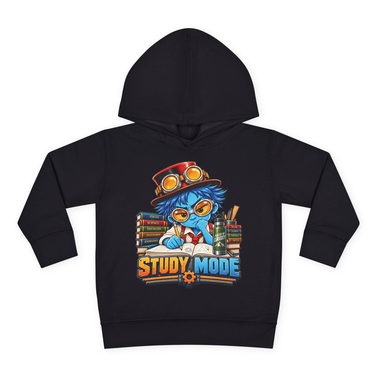 Toddler Hoodie - 'Study Mode' Cute Steampunk Student Graphic Pullover